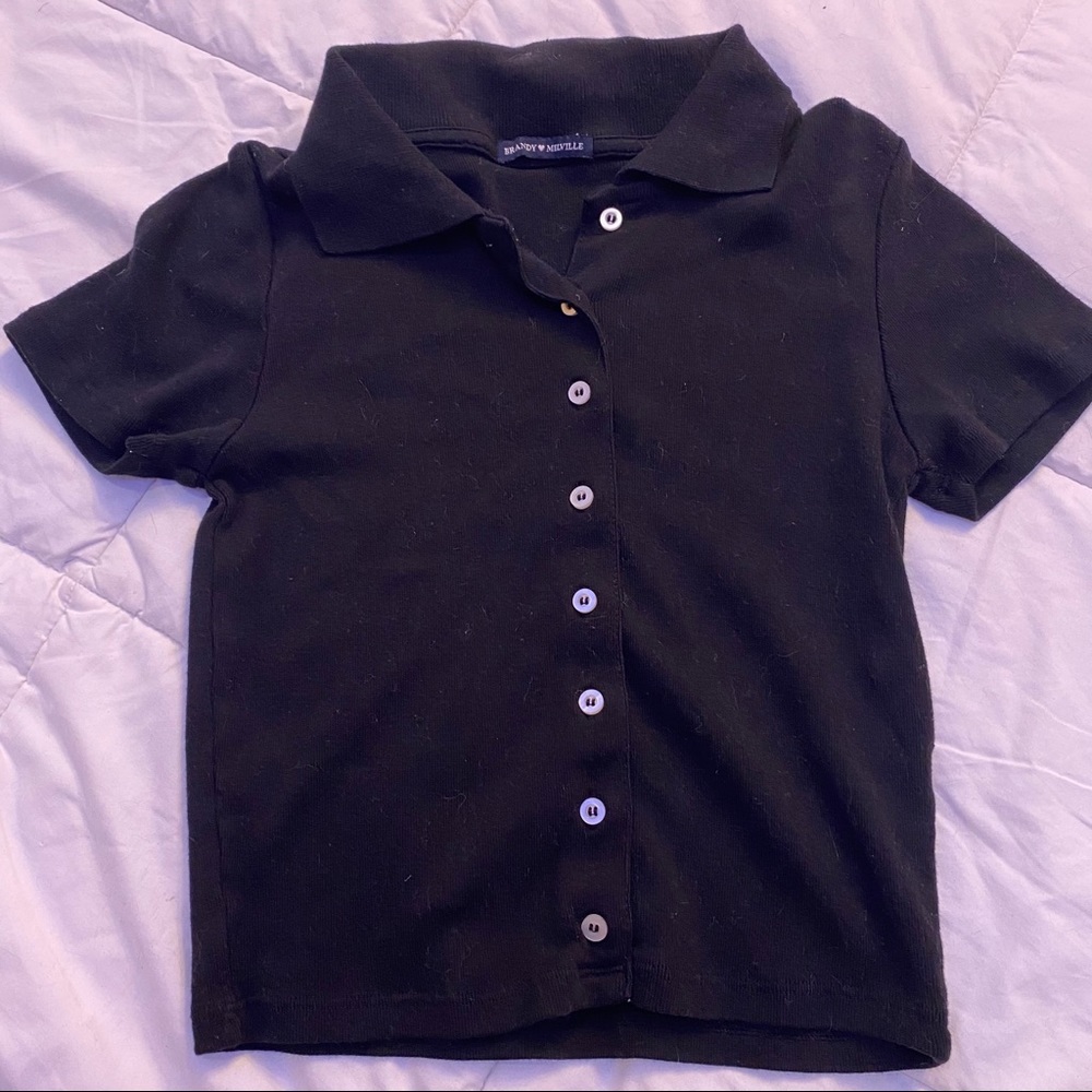 BRANDY MELVILLE Button Up Crop Top